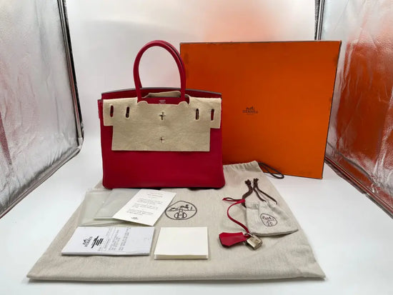 Hermes Birkin 30 Rouge Casaque Epsom Leather Phw Stamp Q Hand Bag