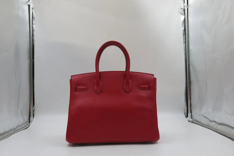 Hermes Birkin 30 Rouge Casaque Epsom Leather Phw Stamp Q Hand Bag