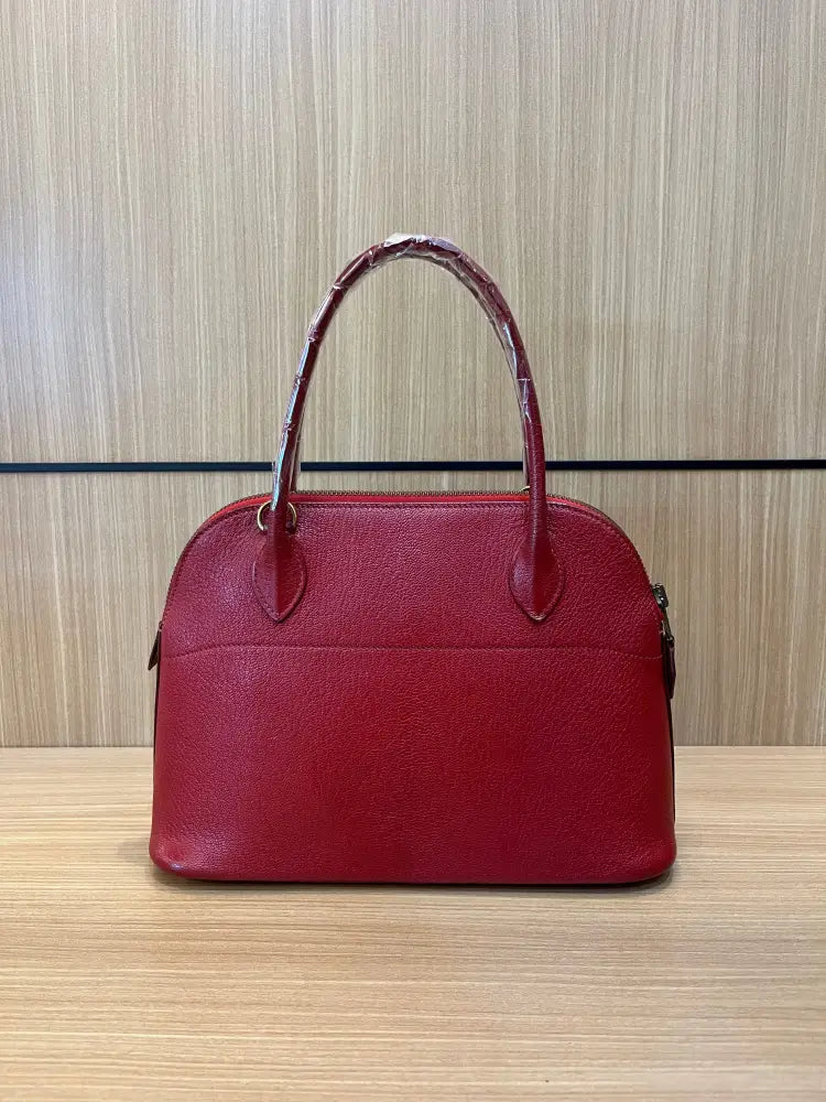 Hermes Bolide Red 2004 Stamp H Satchel Bags