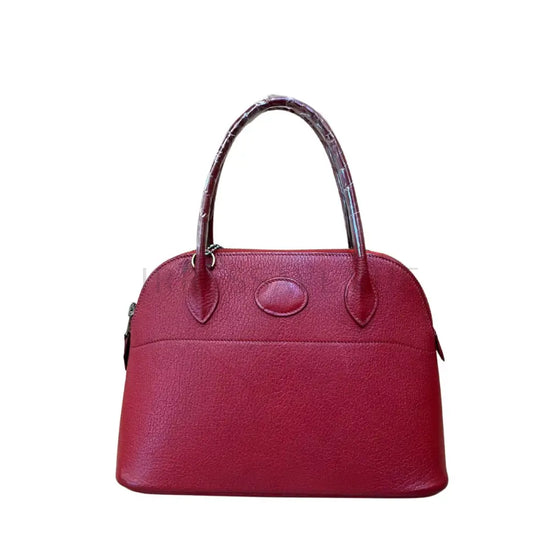 Hermes Bolide Red 2004 Stamp H Satchel Bags