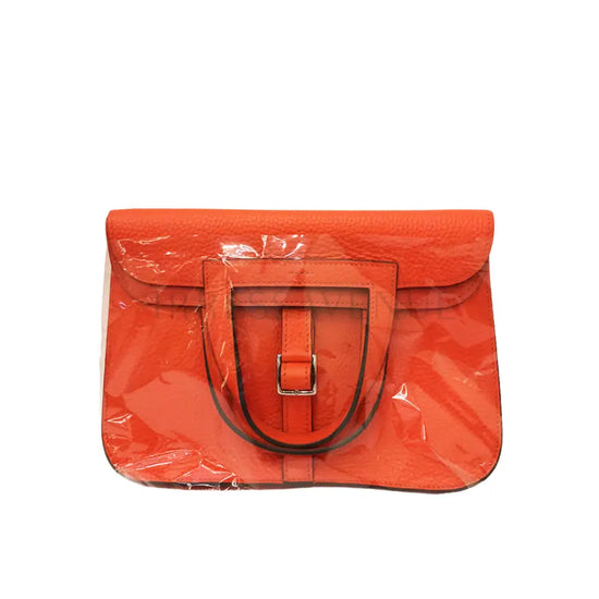 Hermes Halzan 25 Rose Texas Clemence Phw #Y 2020 Handbag