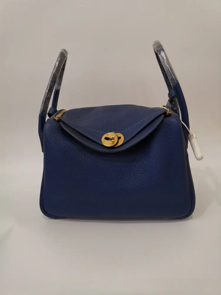 Hermes Lindy Blue L 26 Ghw Stamp D Handbag