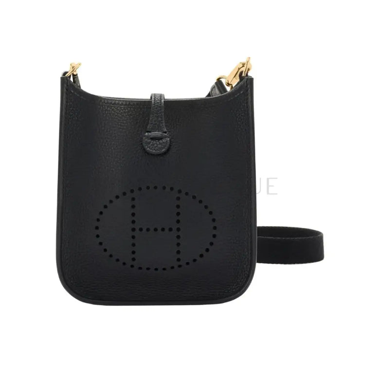 Hermes Mini Evelyn Black Stamp B Ghw Crossbody Bag