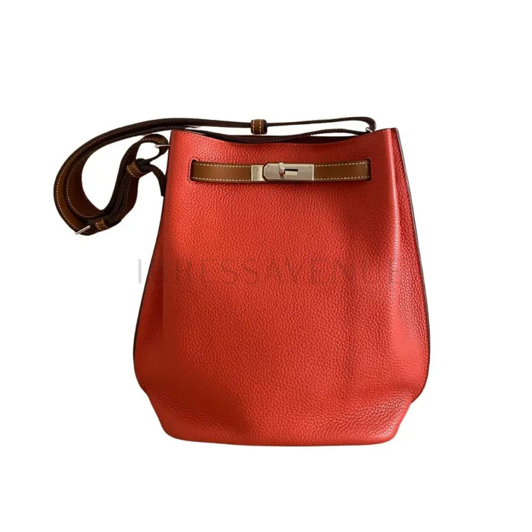 Hermes So Kelly 22 Sanguine Verso Rose Jaipur Clemence Phw #R 2014 Crossbody Bag