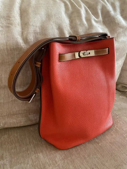 Hermes So Kelly 22 Sanguine Verso Rose Jaipur Clemence Phw #R 2014 Crossbody Bag