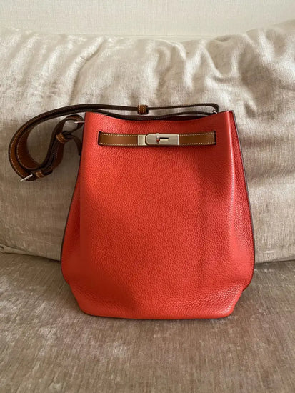 Hermes So Kelly 22 Sanguine Verso Rose Jaipur Clemence Phw #R 2014 Crossbody Bag