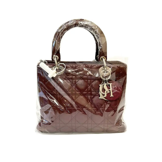 Lady Dior Medium Burgundy Shw 2011 Handbag