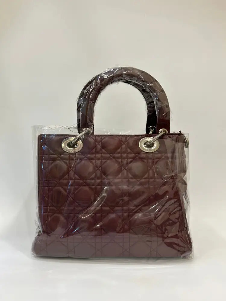 Lady Dior Medium Burgundy Shw 2011 Handbag