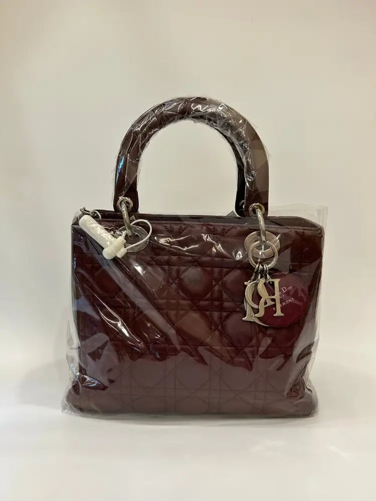 Lady Dior Medium Burgundy Shw 2011 Handbag