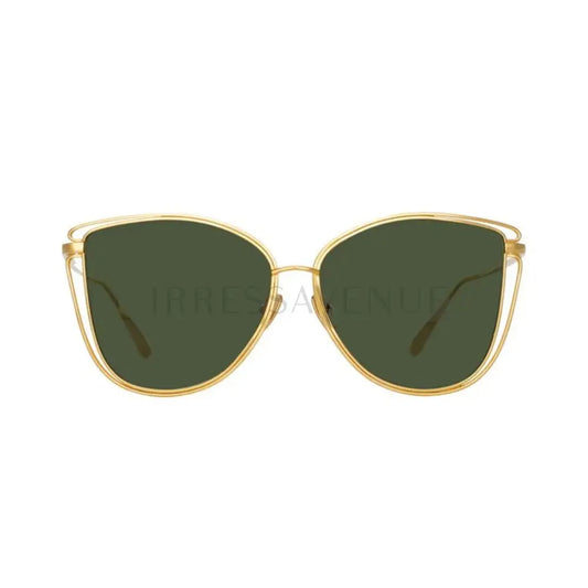 Linda Farrow Dinah Cat Eye Sunglasses In Yellow Gold