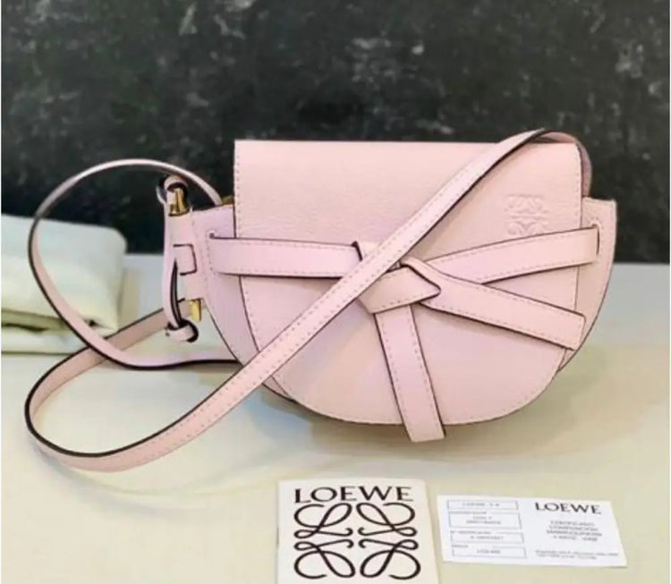 Loewe Gate Mini Grained Pale Pink Ghw 2019 Crossbody Bag