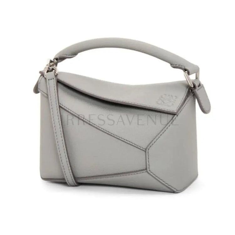 Loewe Mini Puzzle Edge Grey Crossbody Bag