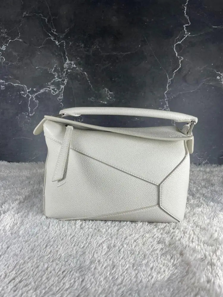 Loewe Puzzle Edge Small Soft White Crossbody Bag