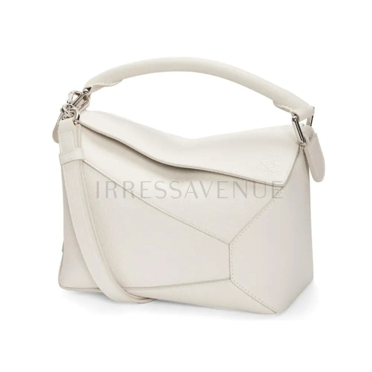 Loewe Puzzle Edge Small Soft White Crossbody Bag