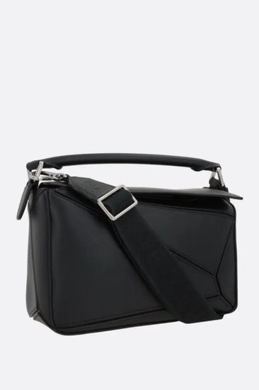 Loewe Puzzle Small Satin Black Crossbody Bag