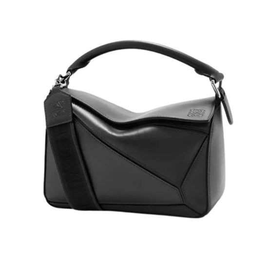 Loewe Puzzle Small Satin Black Crossbody Bag