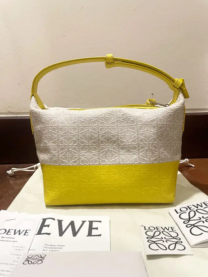 Loewe Paulas Ibiza Cubi Anagram-Print Small Leather And Canvas Shoulder Bag 2023