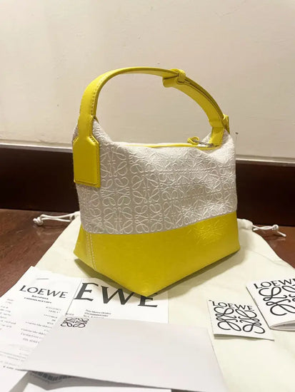 Loewe Paulas Ibiza Cubi Anagram-Print Small Leather And Canvas Shoulder Bag 2023