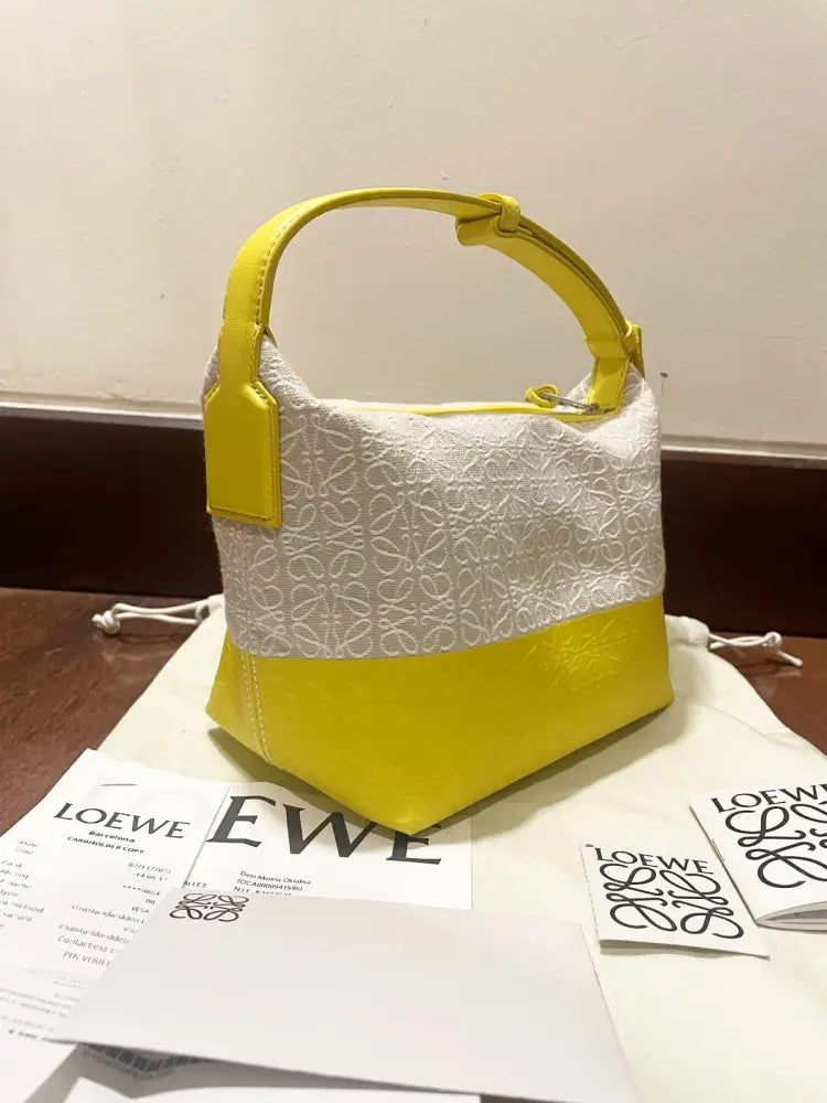 Loewe Paulas Ibiza Cubi Anagram-Print Small Leather And Canvas Shoulder Bag 2023