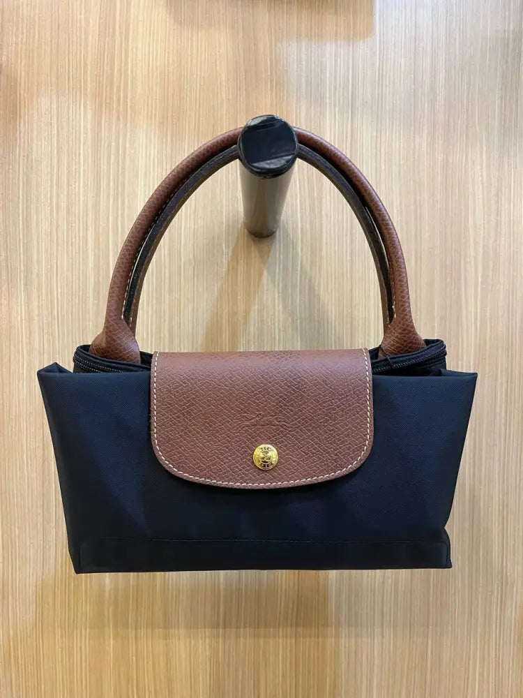 Longchamp Le Pliage Small Top Handle Bag Black/Brown Shoulder