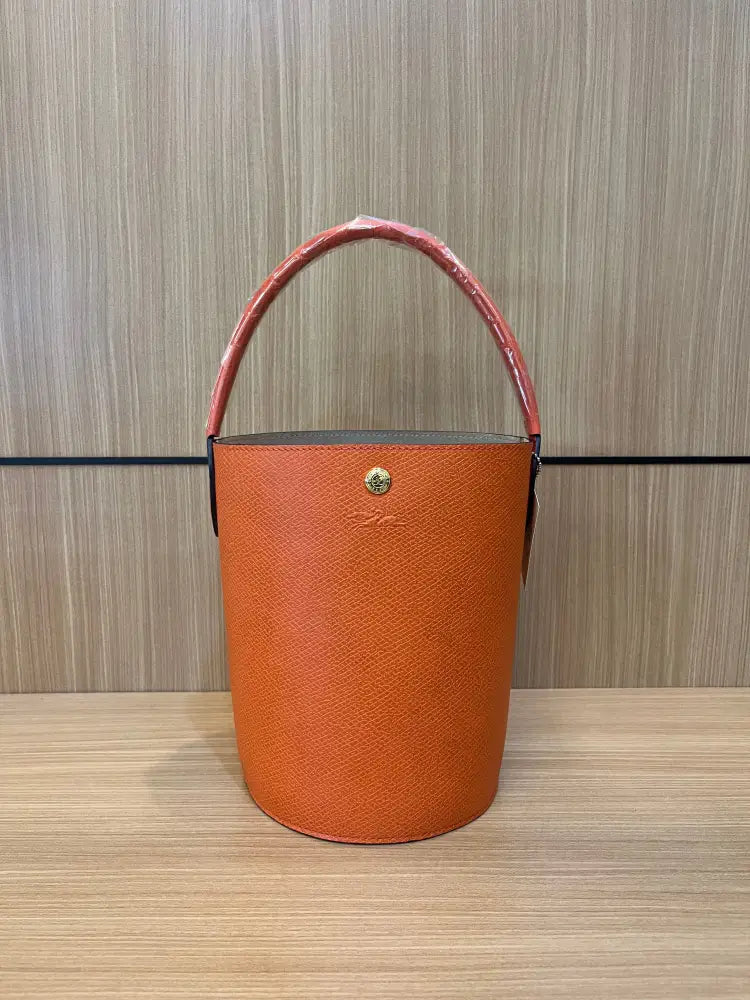 Longchamp Orange Leather Bucket Shoulder Bag Handbags