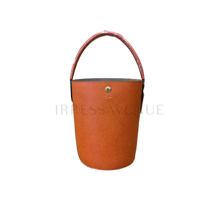 Longchamp Orange Leather Bucket Shoulder Bag Handbags