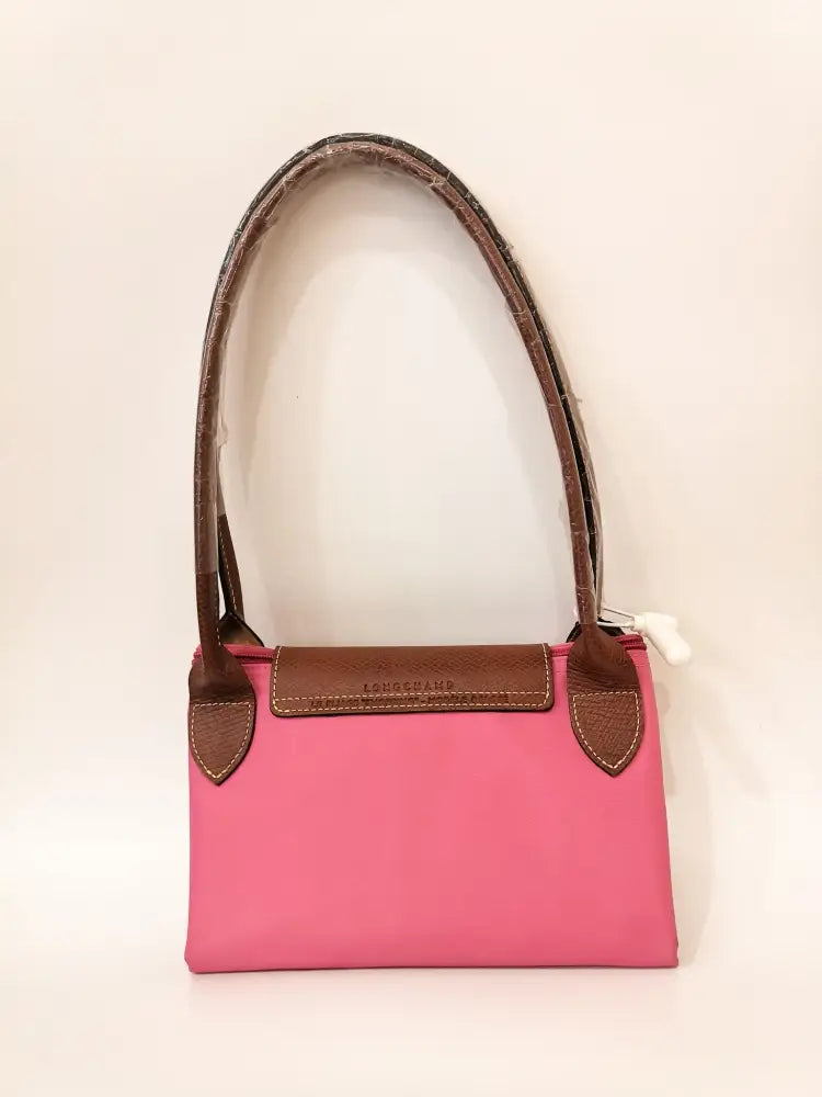 Longchamp Pink Long Handle Brown Large Shoulder Bag