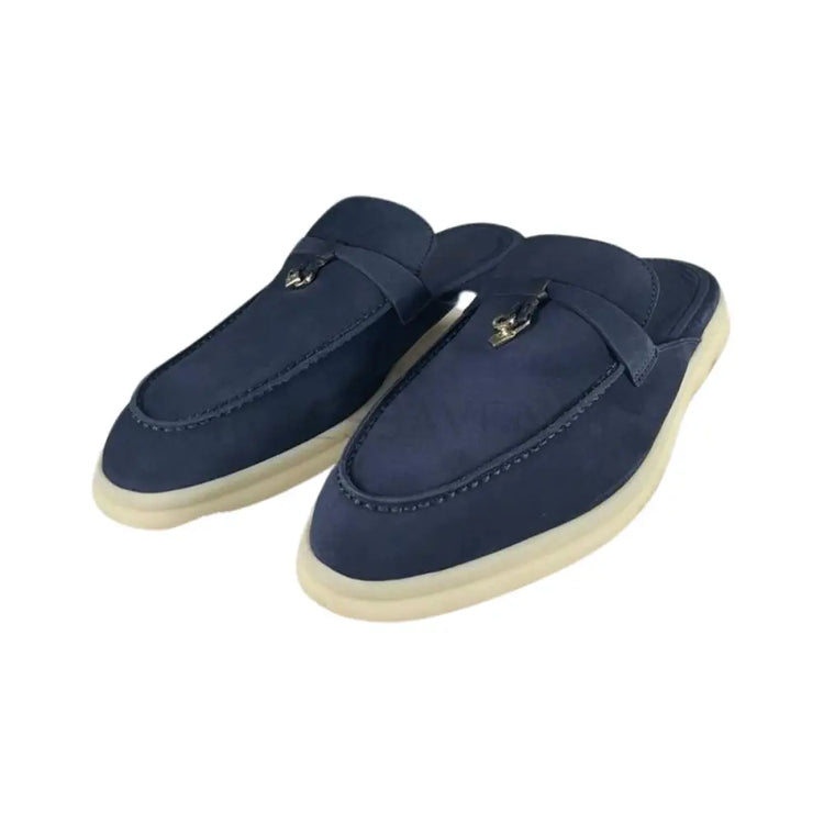 Loro Piana Summer Walk Slide Blue Shoes