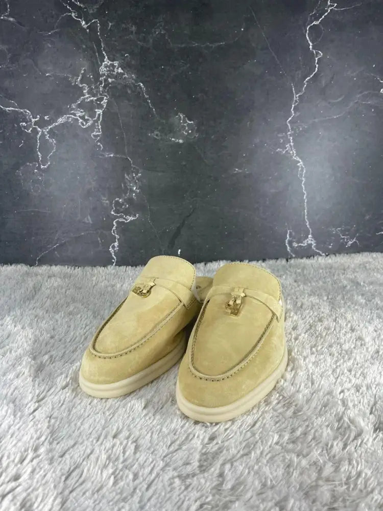 Loro Piana Summer Walk Slide Hinoki Wood Shoes