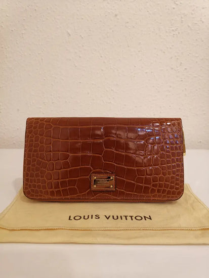 Louis Vuitton Alligator Shiny Havane Zipy Wallet Ghw (2009)