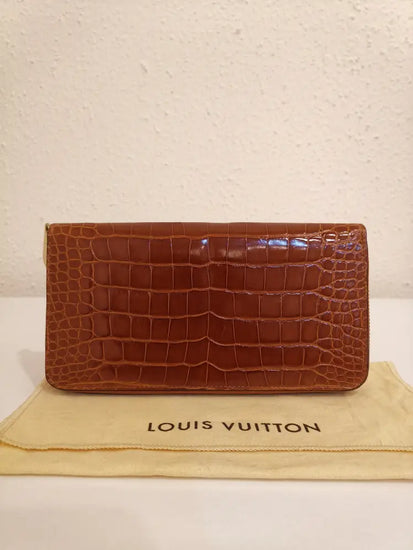 Louis Vuitton Alligator Shiny Havane Zipy Wallet Ghw (2009)