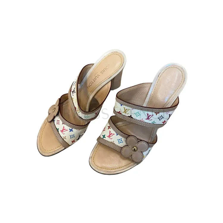 Louis Vuitton Multicolor Canvas And Leather White Size 39 5 Insole 26 Cm Shoes