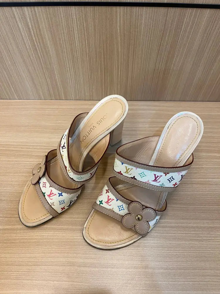 Louis Vuitton Multicolor Canvas And Leather White Size 39 5 Insole 26 Cm Shoes