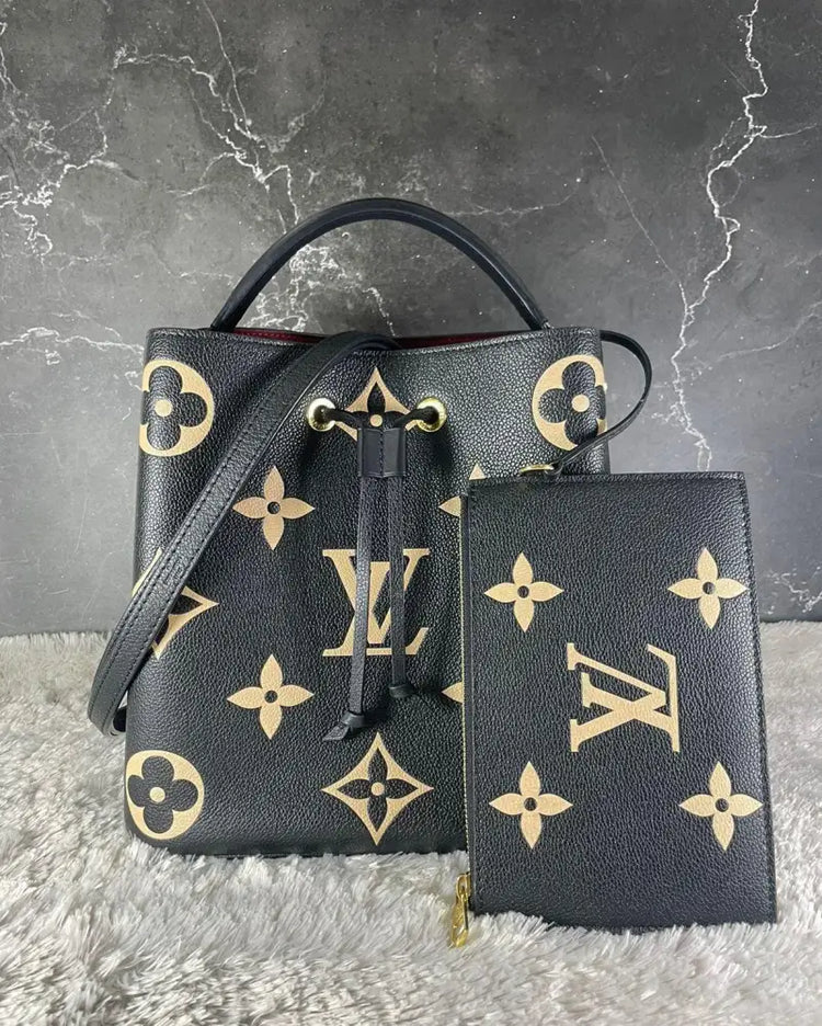 Louis Vuitton Neo Noe Mm Empreinte Bicolor Black Shoulder Bag