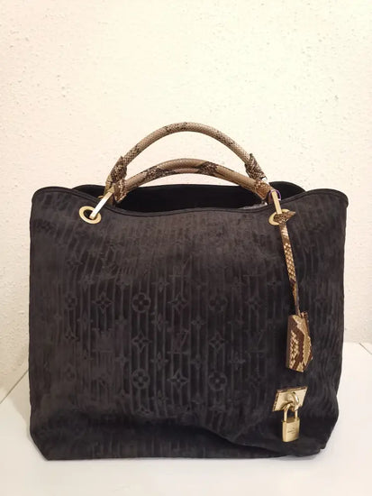 Louis Vuitton Whisper Mm Black Python Handle Lghw (2008) Handbag