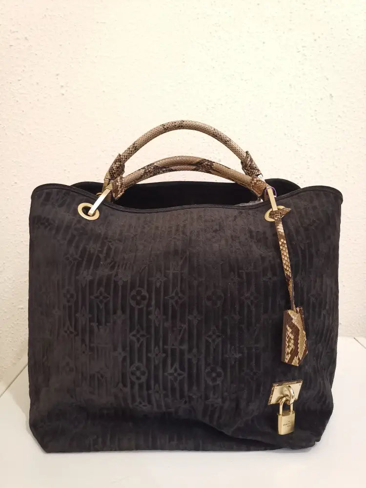 Louis Vuitton Whisper Mm Black Python Handle Lghw (2008) Handbag