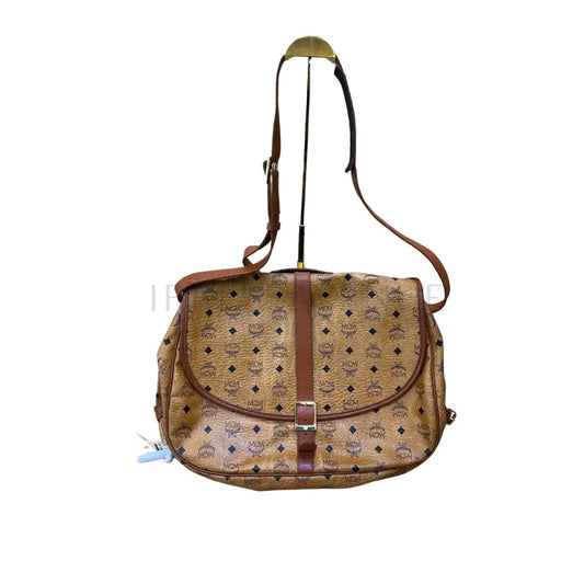 Mcm Messenger Monogram Cognac Double Face Shoulder Bag