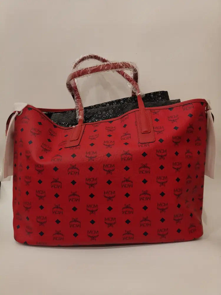 Mcm Tote Red Large Bag