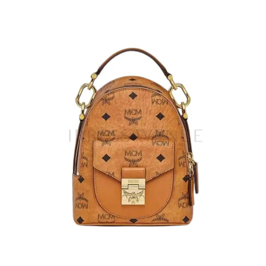 Mcm X Tracy Backpack In Visetos Size Mini Cognac