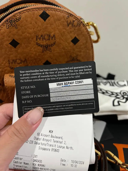 Mcm X Tracy Backpack In Visetos Size Mini Cognac