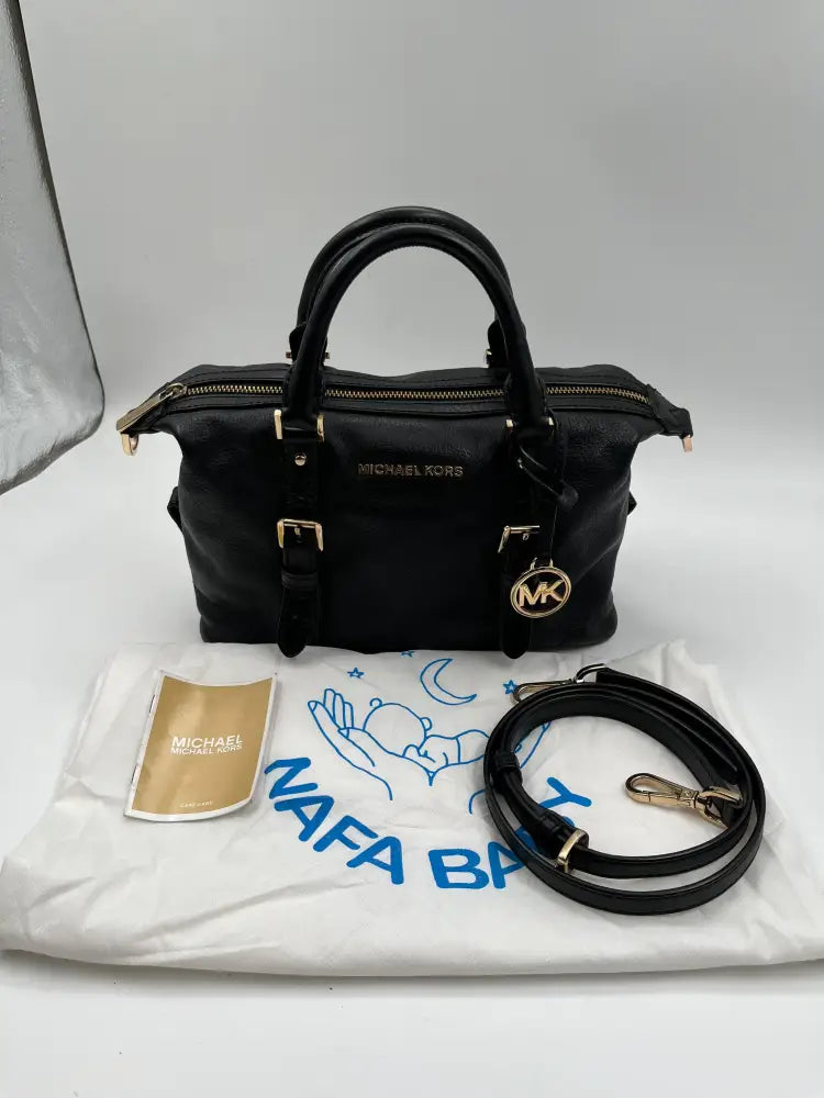 Michael Kors Ginger Small Duffle Satchel Black Crossbody Bag