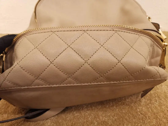 Michael Kors Rhea Medium Quilted Backpack Beige