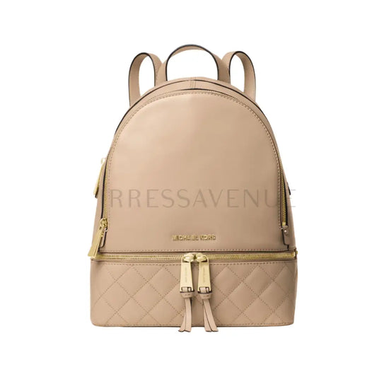 Michael Kors Rhea Medium Quilted Backpack Beige