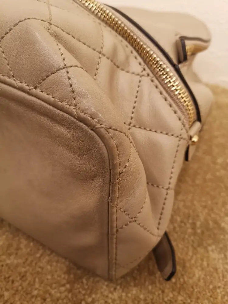 Michael Kors Rhea Medium Quilted Backpack Beige