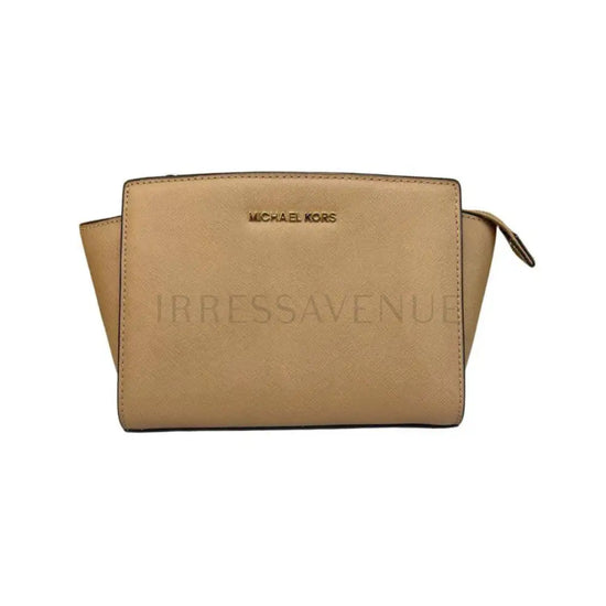 Michael Kors Selma Grained Leather Nude Crossbody Bag