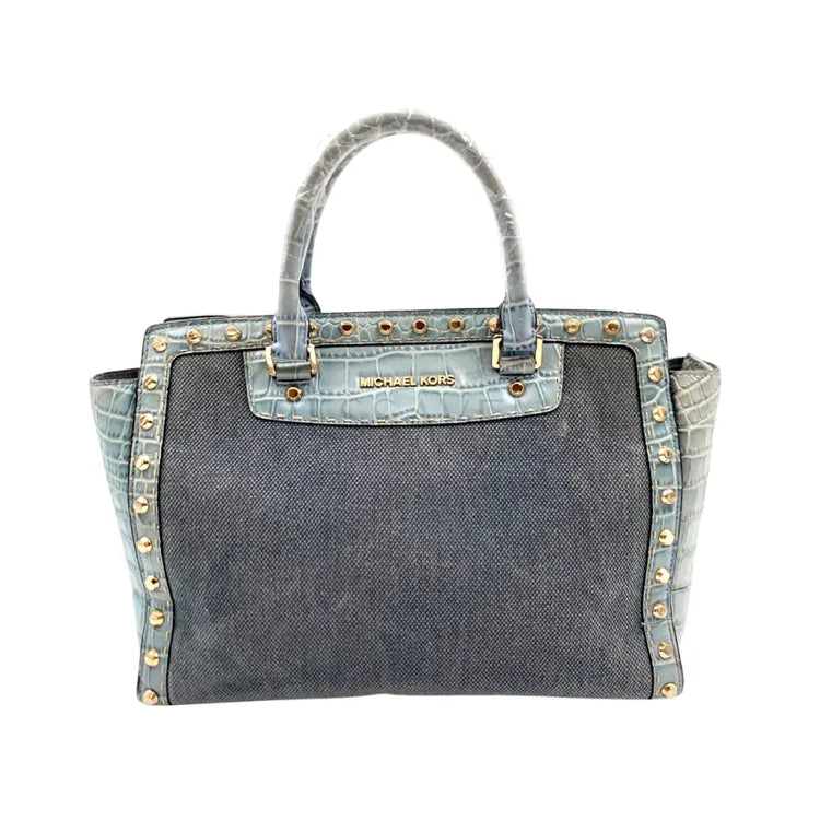 Michael Kors Selma Tote Blue Denim Jeans Handbag