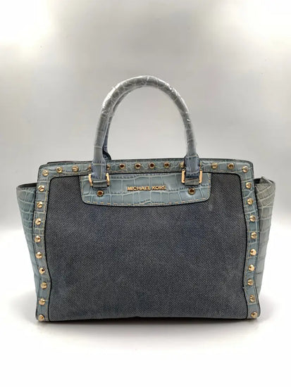 Michael Kors Selma Tote Blue Denim Jeans Handbag