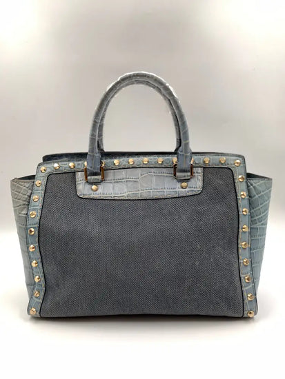 Michael Kors Selma Tote Blue Denim Jeans Handbag