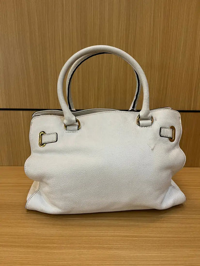 Michael Kors Studded Leather Satchel White Handbag