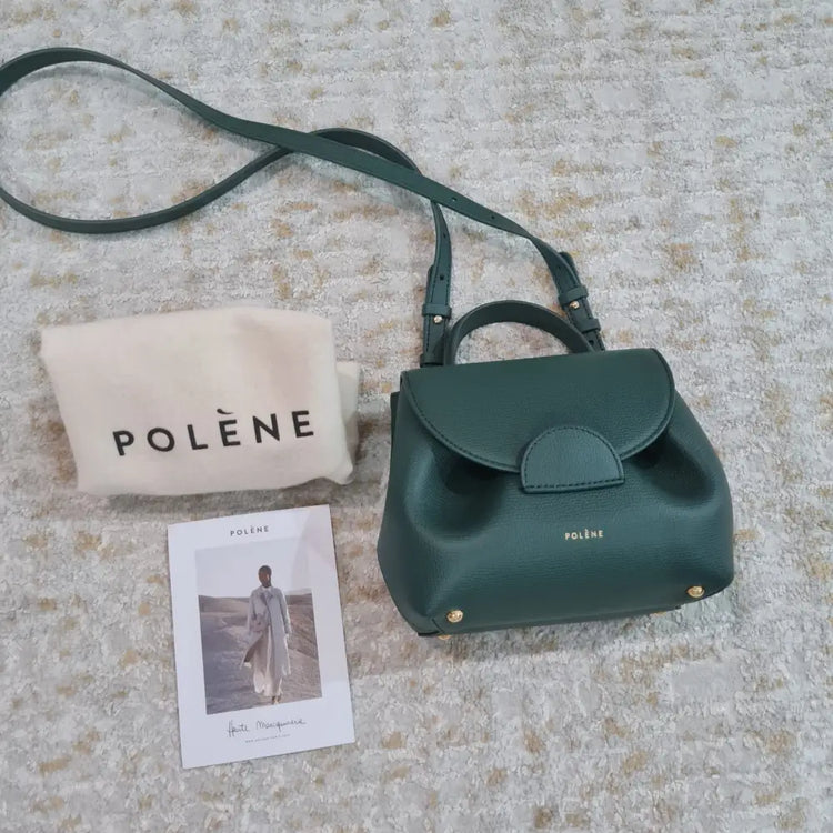 Polene Numero Un Nano Green Handbag